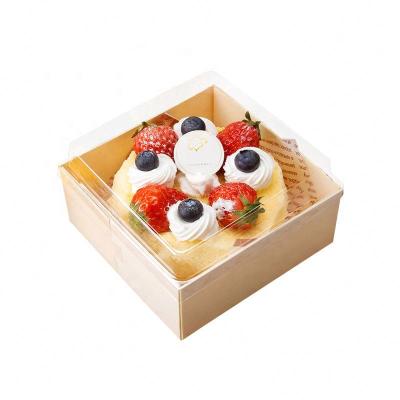 China Eco-friendly Compostable Biodegradable Eco-Friendly Material Wood Box Wood Cake Box for sale