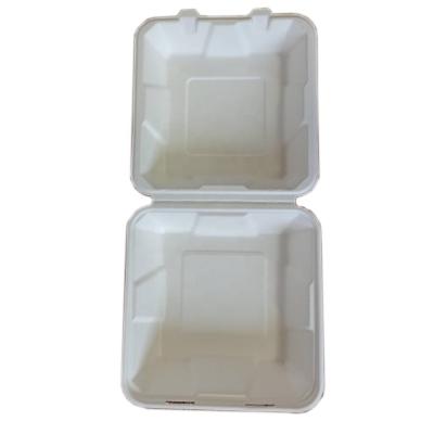 China waterproof & Clamshell Oil Proof Compostable Takeout Box Bagasse 8inch Disposable Microwavable Sugar Cane Lunch Box for sale