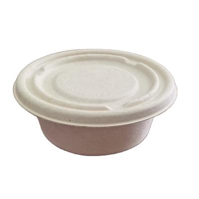 China Disposable Biodegradable Compostable Non-Toxic and Sanitary Sugarcane Bagasse Paper Pulp Lid for 12oz Soup Salad Bowl for sale