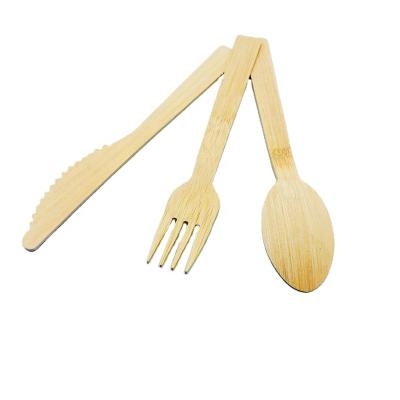 China Wooden Fork Bamboo Cutlery Kit 170MM Disposable Disposable Wooden Spoons Free Sample Knife Set for sale