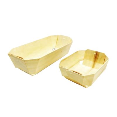 China Disposable Food Wrapping Paper Food Tray Wooden Baking Tray Mold Baking Loaf for sale