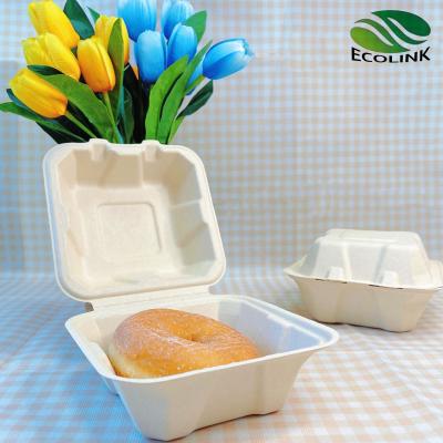 China biodegradable & 6 inch compostable biodegradable sugarcane bagasse fast food packaging box for burger for sale