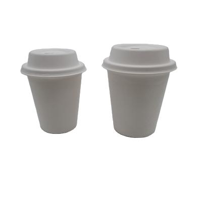 China 100% Biodegradable Biodegradable Sugar Cane Bagasse Pulp Coffee Mug Molded Lid for sale