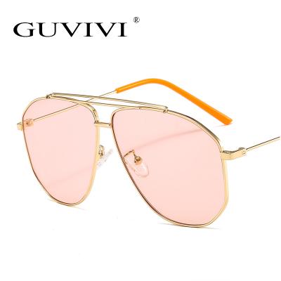 China Fashion GUVIVI Sunglasses Ocean Sunglasses Metal Frame Women Women Shape Sun Glasses 2019 for sale