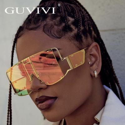 China 2019 Oversized Women's Sunglasses Luxury Brand Designer Sunglasses GUVIVI Steampunk Sunglasses Fashion Sunglasses for sale