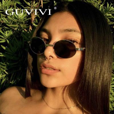 China 2019 Custom Made Sunglasses Oval Unique Sunglasses Fashion GUVIVI Sunglasses for sale