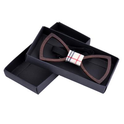 China Gray Plaid Wood Bowtie 2016 Luxury Checked Adjustable Bowtie Adjustable Casual Business Wedding Bow Ties for sale