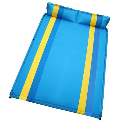 China Automatic Inflatable Outdoor Lightweight Polyester With PVC Coated Foam Camping Mattress Portable Foldable Self Inflating Camping Mat for sale