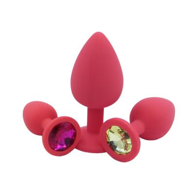 China Massager Adult BDSM Gift Stainless Metal With Jewel Anal Plug Set Dilator Women Fitness Crystal Jewelry Butt Anal Plug for sale