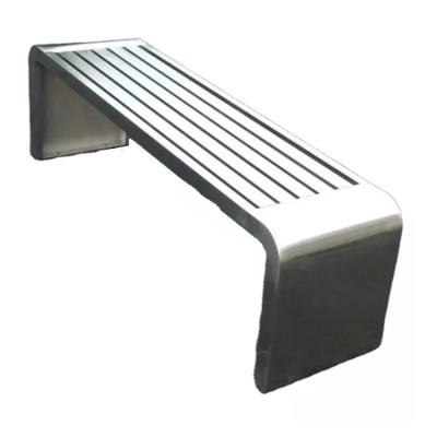 Chine Banc sans dos de patio d'acier inoxydable en métal de longueur extérieure argentée du banc 1800mm-2000mm à vendre