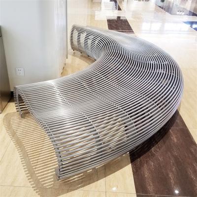 China Stainless Steel Bench Sculpture Outdoor Metal Bench All Weather Use for sale