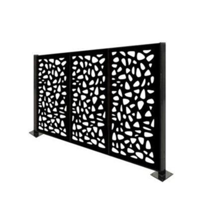 China Fashion Black Aluminum Privacy Fence Panels Laser Cutting Metal Modern zu verkaufen