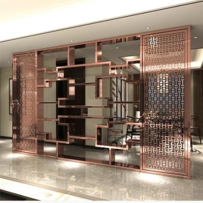 China Rose Modern Bookshelf Room Dividers Metal Decor Shelf Book Case Room Divider for sale