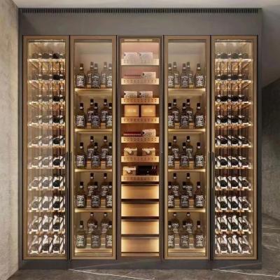 China Custom Metall Wein Schränke und Weinregal mit Kühlschrank zu verkaufen