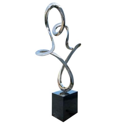 Chine Outdoor Art Decorative Metal Sculpture Silver Stainless Steel Abstract Statues à vendre