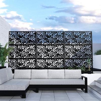 Cina Taglio laser pannelli di recinzione in alluminio nero metallo decorativo 5 ft x 8 ft in vendita