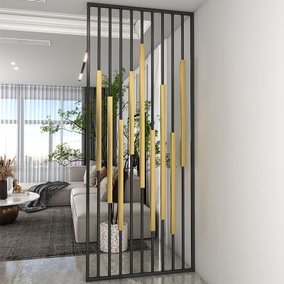 中国 Black Gold Metal Room Divider High End Contemporary Room Partitions 販売のため