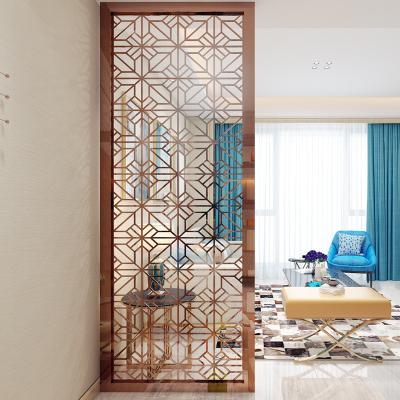 中国 Rose Gold 201 Stainless Steel Room Divider Strong Support 販売のため