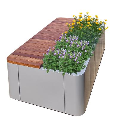 China Matte Commercial Garden Benches With Planters Decorative Outdoor Wooden Benches en venta