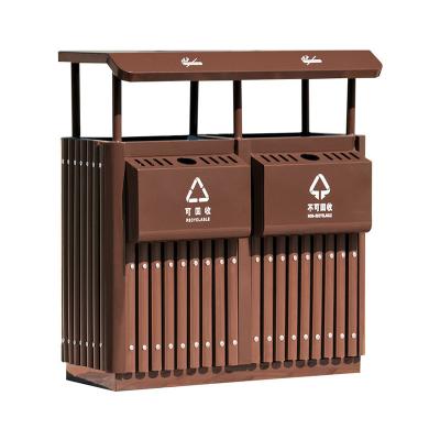 中国 Municipal Park Metal Trash Bin Stainless Steel Exterior Garbage Waste Bin 販売のため