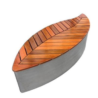 Chine Support Custom Leaf Shape Outdoor Stainless Steel Wood Slat Bench à vendre