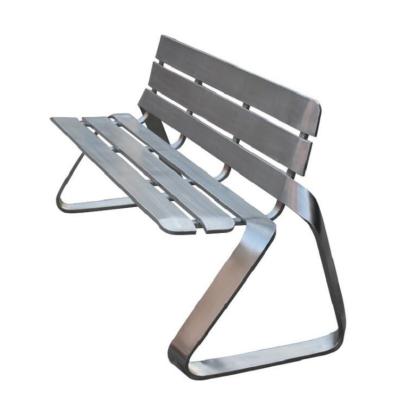 Chine Garden Mirror Stainless Steel Metal Bench Outdoor Leisure Park Seat With Back Rest à vendre