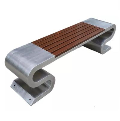 Chine Wholesale Garden Stainless Steel Wood Bench With Bent Metal Leg à vendre