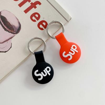 China Factory Direct Supply Waterproof Silicone Case With Key Chain For Airtag Pet Tracker Dog Locator Device Anti-lost Soft Cover For Airtag for sale