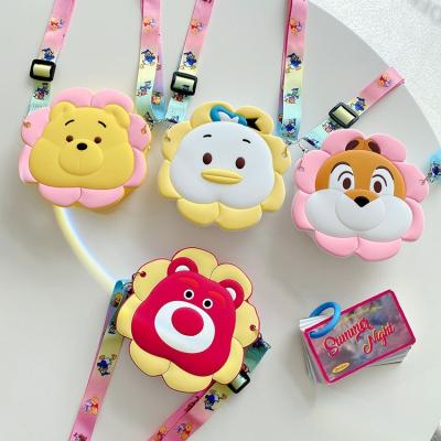 China Wholesale Fashionable Cartoon Lady Women Single Shoulder Bag Kids Cross - Body Coin Purse Bear Silicone Custom Soft Small Bags for sale