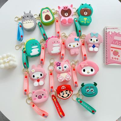 China Wholesale Mini Women Handbags Cute Cartoon Kids Wallet Little Girls Waterproof Silicone Soft Bag with Zipper and Key Chain for sale