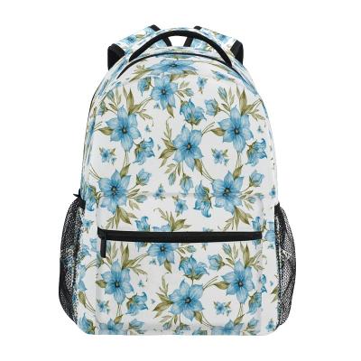 China Nice Floral Print Waterproof Water Resistant Bookbag Fashionable Kids School Bags For Teens Girls for sale