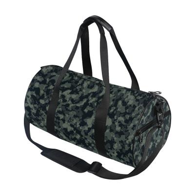 China Portable Fashion Logo Camo Mens Duffle Bags Custom Sports Gym Bag With Custom Print for sale