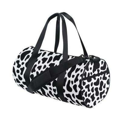 China Foldable Duffel Bag Gym Yoga Bag Cow Print Unisex Spend One Night Custom Bags Overnight Nylon Men's Sport Duffel Bag for sale