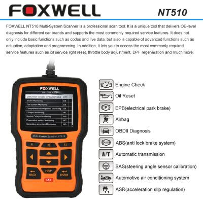 중국 FOXWELL NT510 OBDII 차 진단 검사 공구, 다 체계 부호 독자 스캐너 판매용