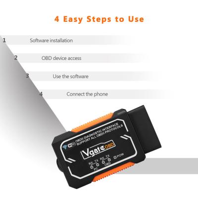 China Bester Chip der Qualität PIC18F2480 Selbstdiagnosescanners ELM327 WiFi Vgate obd2 zu verkaufen