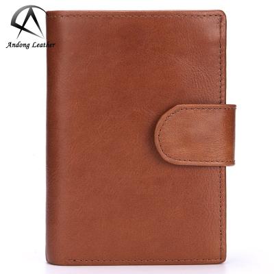 China Andong RFID Leather Factory Genuine Cowhide Wallets For Men RFID Blocking Cool Top Layer Cowhide Wallet Purse Thrifold Man for sale