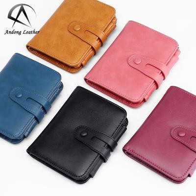 China RFID Shorts Wallet Purse For Women Girls Genuine Cow Rfid Fashion Clutch Bag Multifunctional Card Leather Clip for sale