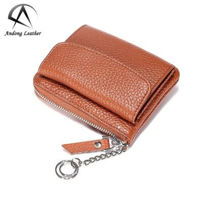 China RFID Shorts Wallet Purse For Women Girls Genuine Cow Leather Fashion Clutch Bags Casual Multifunctional Card Clip Small for sale