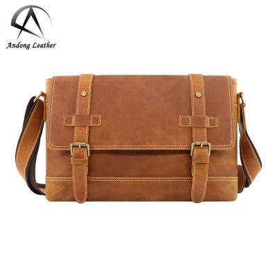 China Real Leather Businessbag Shoulder Bag Fashion Retro Large Capacity Massenger Bags For Men Vintage Fashion Casual Crazy Horse Leather for sale