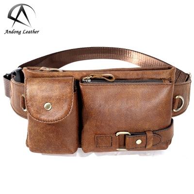 China Water Proof Trunk Waist Bag For Men Genuine Cow Leather Shoulder Bag Sling Bags Fashion Cool for sale