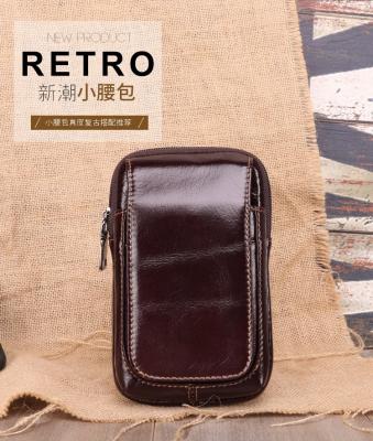 China Water Proof Genuine Cow Leather Fashion Trunk Waist Sling Anti-theft Bag for Causal Mens Boys Outdoor Sports Work Student Mens Shoulder Bags for sale