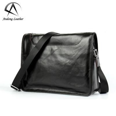 China Andong GENUINE LEATHER Leather Men Shoulder Bag Men Scare Leather Men's Cross - Body Bags Business Solid Color Cowhide Male Messenger Bag for sale