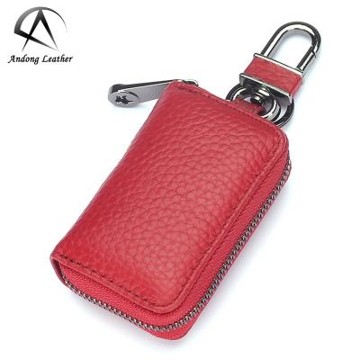 China Fashion Andong Key Holder Bag For Unisex Genuine Leather Fashion Women Men Cowhide Casual Car Key Holders Pocket for sale