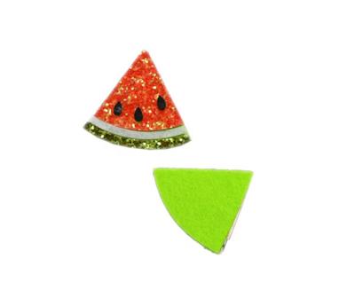 China Sustainable Custom Sew On DIY Handmade Glitter Watermelon For Hair Clips for sale