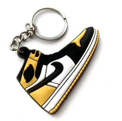 China Eco-Friendly Custom Logo Design Soft Pvc Material 3D Sports Shoes Forms Ring Rubber Bag Charm Silicone Metal Key Chains for sale