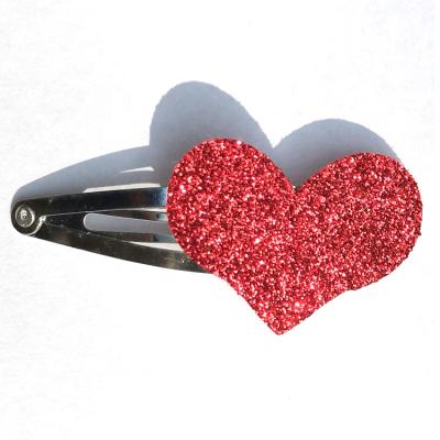 China Fashion DIY Glitter Shiny Hair Clip Handmade Hair Accessory Heart Shape For Girls for sale