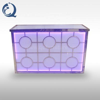 China Modern Modern Pink Design LED Metal Bar Gold Table for sale