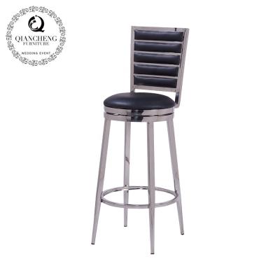 China Stable Modern Metal Stainless Steel High Leather Bar Chairs for sale