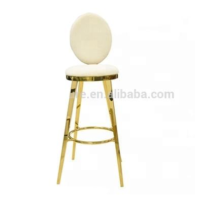 China China Wholesale Stable Wedding Modern Design Gold Rental Bar Stool With Metal Base for sale