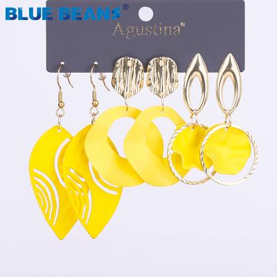 China Hot Sale New BOHEMIA Agustina Acrylic Alloy Flower Round Drop Fashion Earring Set for sale